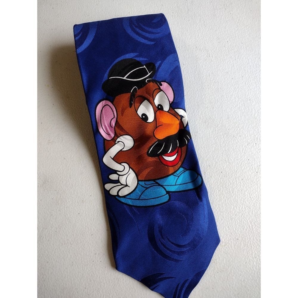 Disney Toy‎ Story Mr Potato Head Silk Necktie Blue Character Fun
